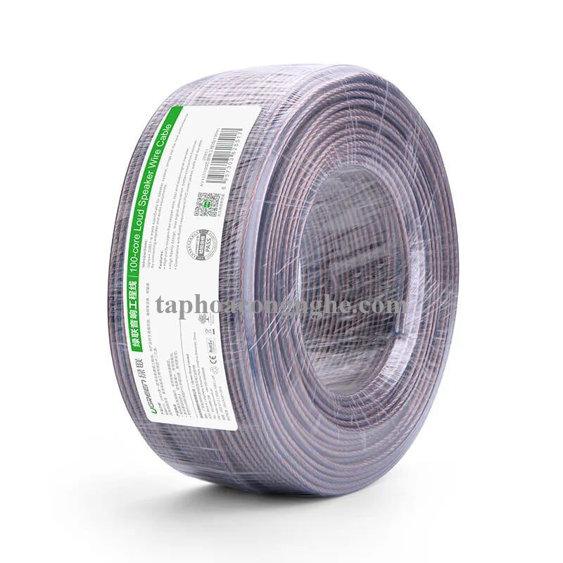 Ugreen 20853 100M Màu Đen Cáp âm thanh loa 200 tim AV137 30020853